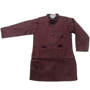 Boys Kurta with waist coat maronish purple
