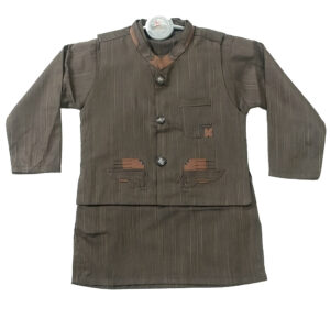 Boys Kurta with waist coat brown