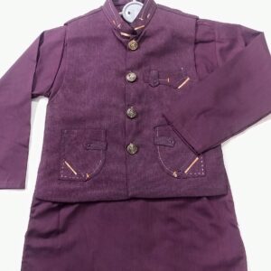 Boys Kurta with waist coat dark purple