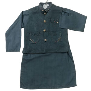 Boys Kurta with waist coat Teal
