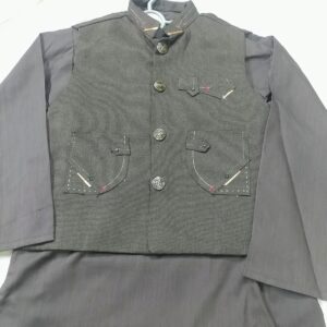 Boys Kurta with waist coat dark Brown